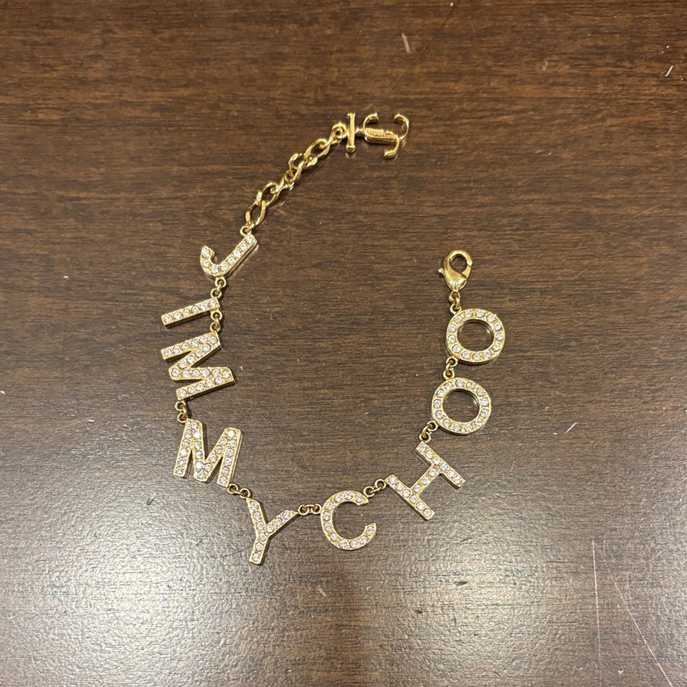 Jimmy Choo Gold Letter Charm Bracelet